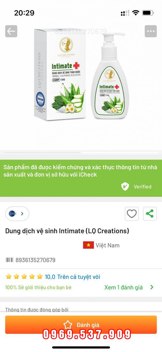 dung dịch vệ sinh intimate+